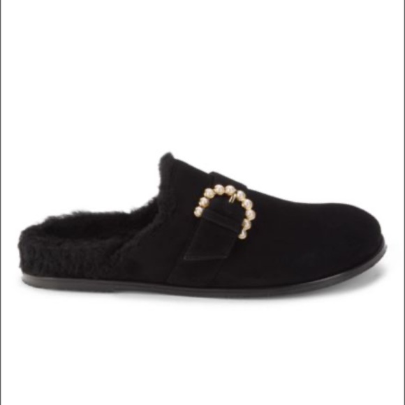 STUART WEITZMAN
Piper Chill Embellished Suede & Shearling Lined Mules - Picture 3 of 5